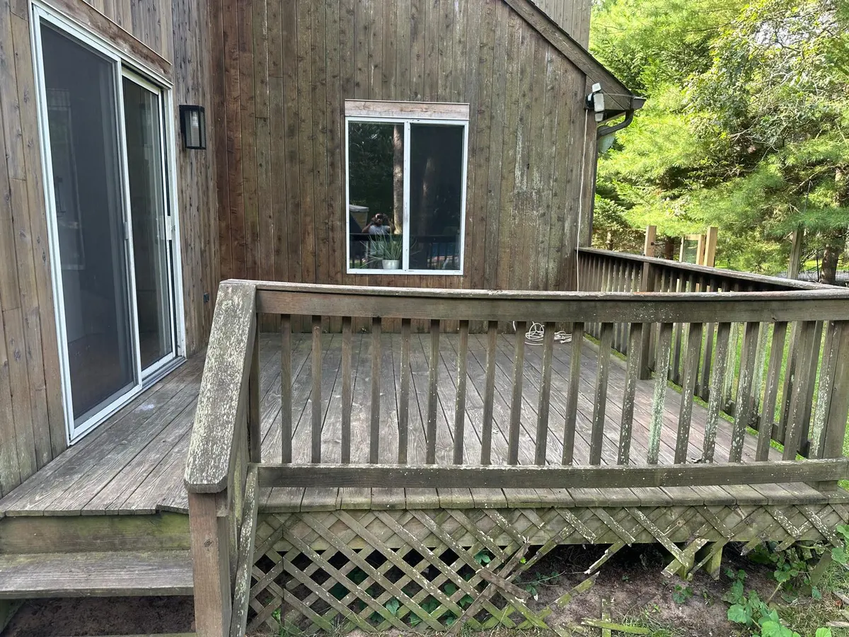 Weathered deck before repair